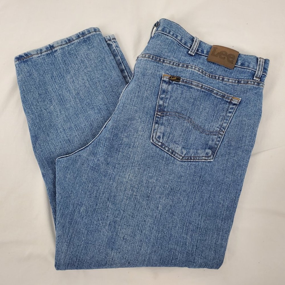 Lee Regular Fit Jeans Medium Wash Blue Mens 48x30